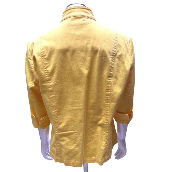 Coldwater Creek Womens Yellow Jacket Size 8 Cotton Spandex Button Up - Picture 3 of 9